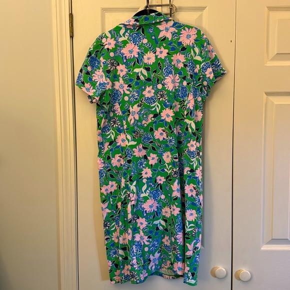 EUC LILLY PULITZER Frida Scallop Polo Dress Spearmint Golf Til You Drop - Picture 2 of 7